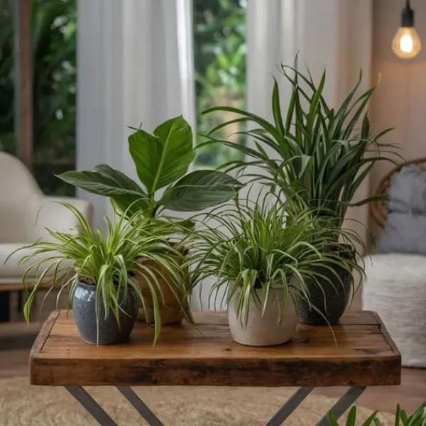 Krukkeplanter Indendørs^Kæledyrsvenlige stueplanter - Sæt 4 - Pet Friendy Mix - Højde 25-40cm - ⌀12cm