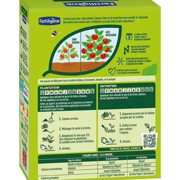 Gødningsmidler^Knust horngødning UAB FERTILIGENE - FCOR12 - 1,2 kg - Til rodning - 1 anvendelse i 3 måneder