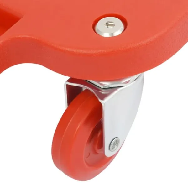 Discount Knævogn - Rullende knæpude med 5 svingbare hjul - Max 100 kg - 51×14 cm - Plast - Rød Støtte Med Hjul, Sæder & Knæbeskyttelse Til Havepleje