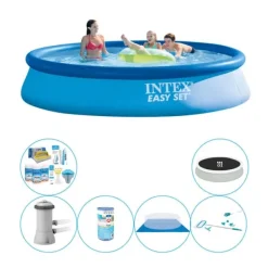 Pooler^Kombi poolsæt - Intex Easy Set Rundt 396x84 cm
