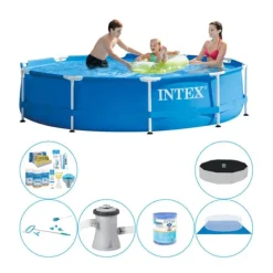 Pooler^Kombi poolsæt - Intex Metalramme Rund 305x76 cm