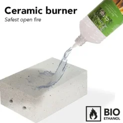 Best Komfur bioethanol komfur - Fritstående model pejs af metal og glas - Opvarmning 2,5 KW Pejse
