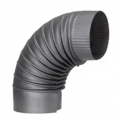 Discount Komfurrør - bøjning - 90 grader - 2mm stål - Ø 120 mm - sort Tilbehør Til Brændeovne & Pejse