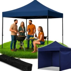 Telte & Lysthuse^Kommercielt selvsamlende havepavillontelt campingpavillon 3x3 m