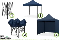 Telte & Lysthuse^Kommercielt selvsamlende havepavillontelt campingpavillon 3x3 m