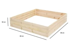Viking Choice Plantningsbænke^Kompakt 80x80x30 cm Fyrretræs Højbed med Agro-Textil Bund for Sundt Liv