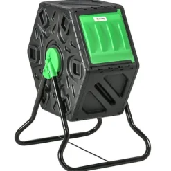Hot Kompostbeholder 65 L – drejelig hurtigkompost, vejrbestandig plast 60×49×77 cm Kompostering