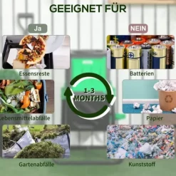 Hot Kompostbeholder 65 L – drejelig hurtigkompost, vejrbestandig plast 60×49×77 cm Kompostering