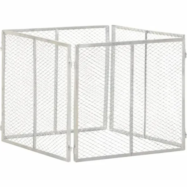 Clearance Kompostbeholder i galvaniseret jern - Robust lugtfri opbevaring | Størrelse: 85x85x70 cm Kompostering