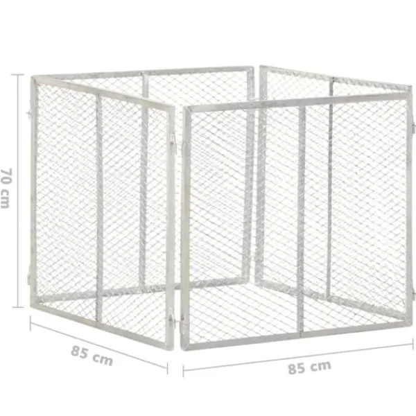 Clearance Kompostbeholder i galvaniseret jern - Robust lugtfri opbevaring | Størrelse: 85x85x70 cm Kompostering