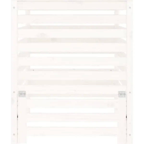 Kompostering^Kompostbeholder i massivt fyrretræ - Ideel til haveaffald | Størrelse: 82,5x82,5x99,5 cm | Farve: Hvid