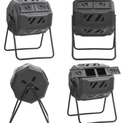 New Kompostbeholder til have 73x64x95 cm 160 l sort - Kompostbeholder - Kompostbeholdere - Home & Living Kompostering
