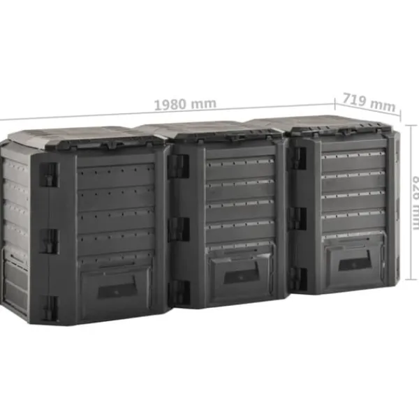Kompostering^Kompostbeholdere - Living kompostbeholder 1200 l sort