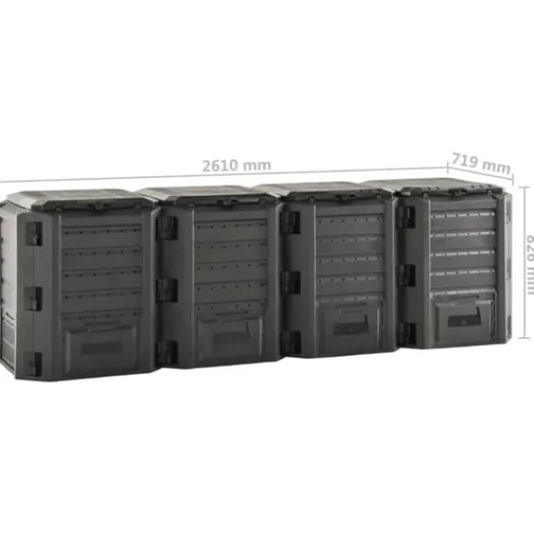 Best Kompostbeholdere - Living kompostbeholder 1600 l sort Kompostering