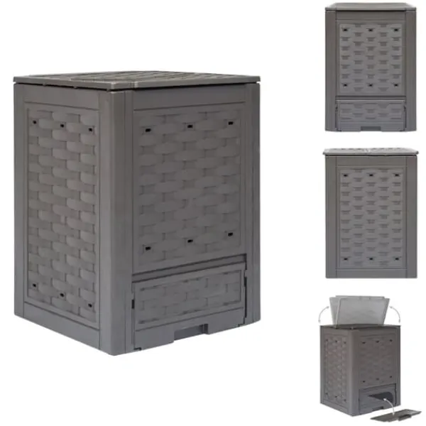 Clearance Kompostbeholdere - Living kompostbeholder til haven 300 l 60 x 60 x 83 cm brun Kompostering