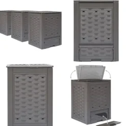 Kompostering^Kompostbeholdere 3 stk. 60 x 60 x 83 cm 900 l brun - Kompostbeholder Til Haven - Kompostbeholdere Til Haven - Home & Living