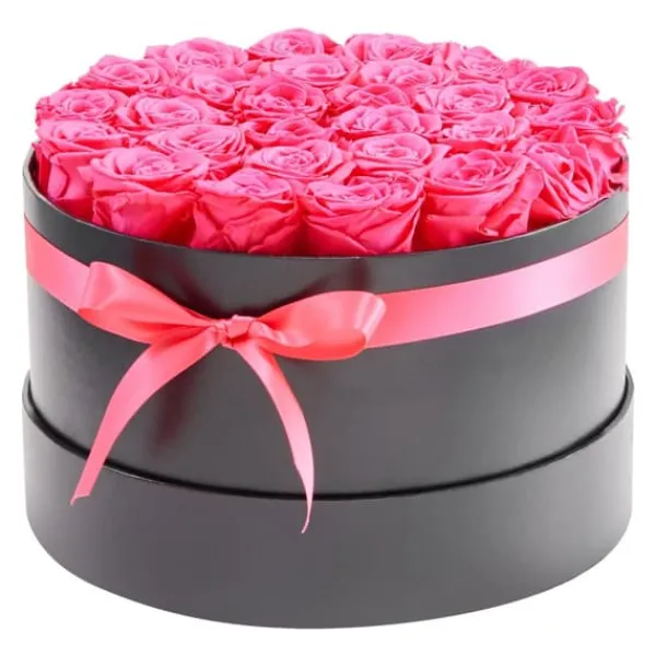 Blomster^Konserverede roser - Gaveæske - 27 Stk - Evighedsroser - Langtidsholdbare - Gave til hende - Jubilæum, valentinsdag, fødselsdag - Rosenrød