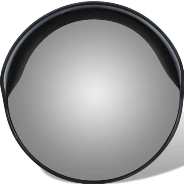Discount Konvekst trafikspejl 30 cm - Plast | Farve: Sort | Udendørs Brug Sikkerhedsspejle