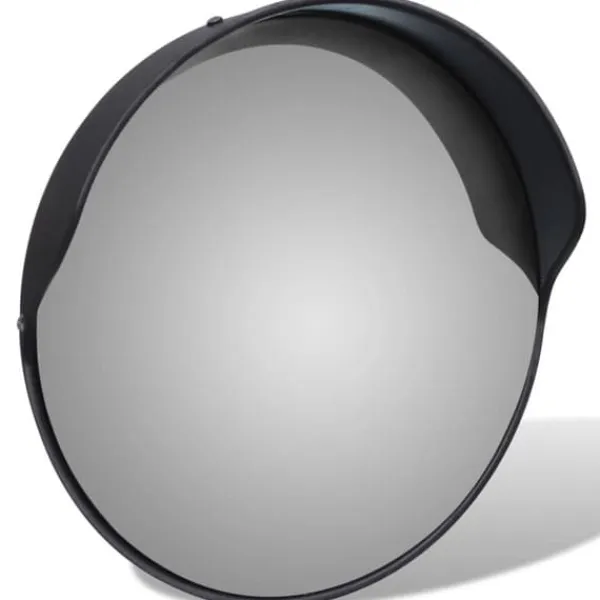 Discount Konvekst trafikspejl 30 cm - Plast | Farve: Sort | Udendørs Brug Sikkerhedsspejle