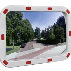 Sikkerhedsspejle^Konvekst trafikspejl rektangulært 40x60 cm med reflekser - Trafikspejl - Trafikspejle - Home & Living