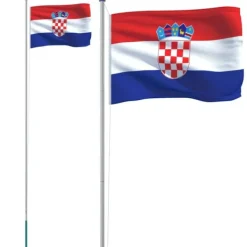 Clearance Kroatien flag og flagstang 6,23 m aluminium - Kroatien Flag - Kroatien-flag - Home & Living Flag & Vindposer