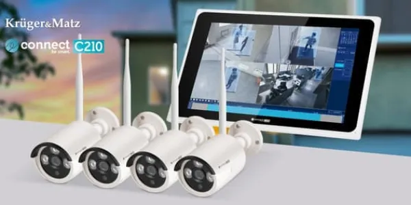Sikkerhedsmonitorer & Videokameraer^Kruger & Matz Connect C210 Tuya WiFi overvågningssæt