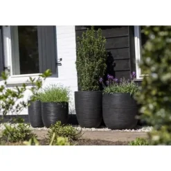 Krukker & Plantebeholdere^Kulblomkruka - CAPI EUROPE - RIB NL - 43 x 41 cm - Svart