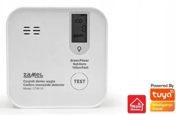 Røg- & Kulmonoxiddetektorer^Kulilte detektor sensor WiFi TUYA CTW-10 GARDI Zamel app