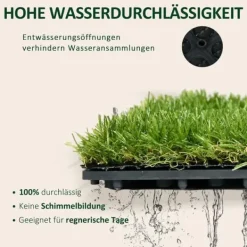 Discount Kunstgræs 10 stk. 30×30 cm, 25 mm – altan og have, mørkegrøn, nem at vedligeholde Havedekorationer