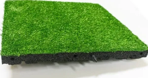 Online Kunstgræsflise i gummi 55 mm - 50x50 cm Havedekorationer