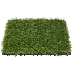 Havedekorationer^Kunstgræsfliser 11 stk. 30x30 cm - Vedligeholdelsesfri græsplæne | Farve: Grøn | Størrelse: 30x30 cm