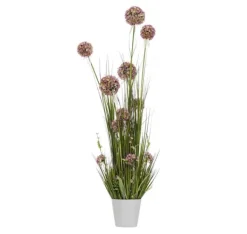 Blomster^Kunstig blomst I HAVE H120cm, lilla allium, græs med potte