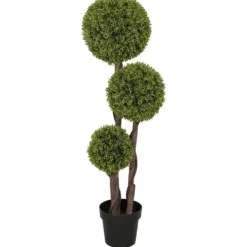 New Kunstig buksbom 115 cm med potte, dekorativ plante til hjem, kontor & have Krukkeplanter Indendørs