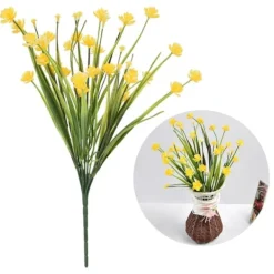 Blomster^Kunstige Falske Blomster Bundt Udendørs Grønne Buske Planter Indendørs Udendørs Hjem Haveindretning