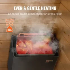Sauna^8KW Elektrisk Saunaovne, Indbygget Styring, Ideel til 8-12 m³ Hjemmespa, Energibesparende, Hurtig Opvarmning