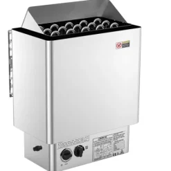 Sauna^8KW Elektrisk Saunavarmer, Indbygget Kontrol, Rustfrit Stål, til 8-12 m³ HomeSpa, Effektiv Opvarmning, Energibesparende