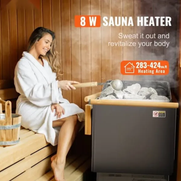 Best 8KW Elektrisk Saunavarmer, Digital Controller, Til 8-12 m³, Ideel til hjemme spa, Effektiv og energieffektiv varmeenhed Sauna