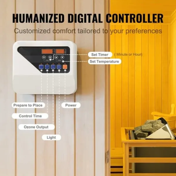 Best 8KW Elektrisk Saunavarmer, Digital Controller, Til 8-12 m³, Ideel til hjemme spa, Effektiv og energieffektiv varmeenhed Sauna