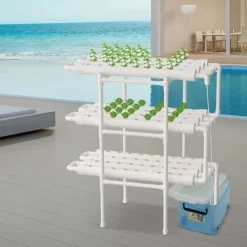 Online 3-lags hydroponisk system, 108 plantepladser, vandbesparende design, nem at samle Kit Til Plante- & Urtedyrkning