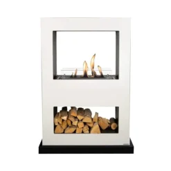 New Lazise BW bioethanol gennemsigtig pejs - Hvid bioethanol dekorativ pejs - Tunnelpejs - Pejs med hjul - 3 KW varme Pejse
