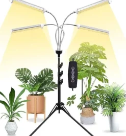 Kit Til Plante- & Urtedyrkning^LED indendørs vækstlys – 420 fuldspektrede LED'er med justerbart stativ 40-160 cm, gulvlampe til dyrkningsplanter
