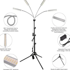 Kit Til Plante- & Urtedyrkning^LED indendørs vækstlys – 420 fuldspektrede LED'er med justerbart stativ 40-160 cm, gulvlampe til dyrkningsplanter