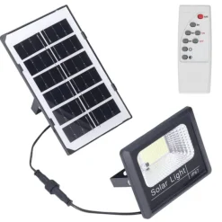 New 100LED Outdoor Solar Flood Light IP67 Vattentät Solar Vägglampa Fjärrkontroll Gatulampa för trädgård 40W Flag & Vindposer