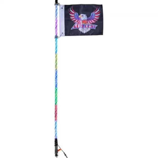 Flag & Vindposer^LED piskelys, 123x3,1 cm, RGB, vandtæt, spiral, fjernbetjening