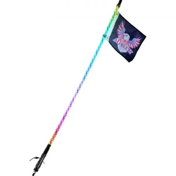 Flag & Vindposer^LED piskelys, 123x3,1 cm, RGB, vandtæt, spiral, fjernbetjening