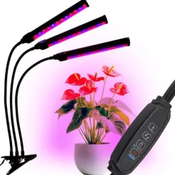 Clearance LED plantevækstlampe 72 dioder TIMER 25 W hjemmeplantedyrkning uden netadapter Kit Til Plante- & Urtedyrkning