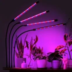 LED plantevækstlampe 80 dioder TIMER 25 W hjemmeplantedyrkning med netadapter Kit Til Plante- & Urtedyrkning