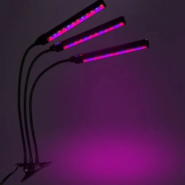 Kit Til Plante- & Urtedyrkning^LED plantevækstlampe 72 dioder TIMER 25W hjemmeplantedyrkning med netadapter