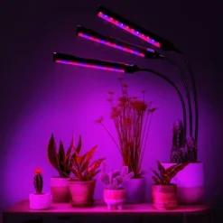 Kit Til Plante- & Urtedyrkning^LED plantevækstlampe 72 dioder TIMER 25W hjemmeplantedyrkning med netadapter