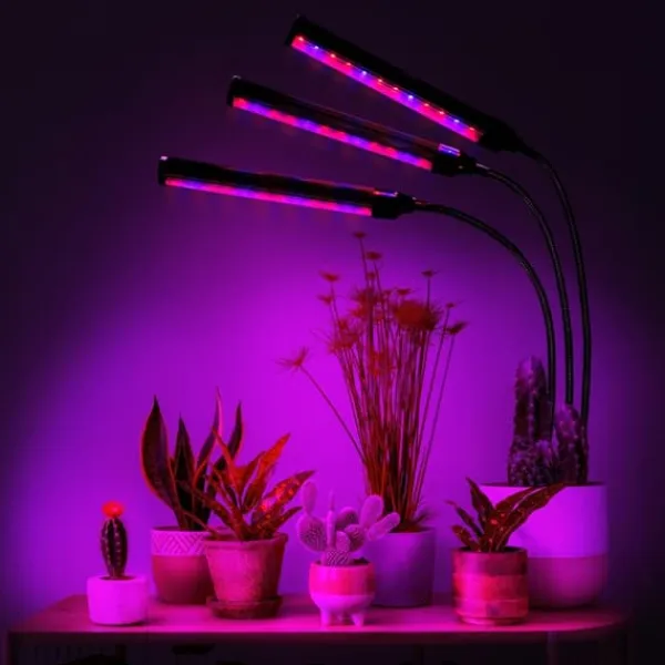 Kit Til Plante- & Urtedyrkning^LED plantevækstlampe 72 dioder TIMER 25W hjemmeplantedyrkning med netadapter